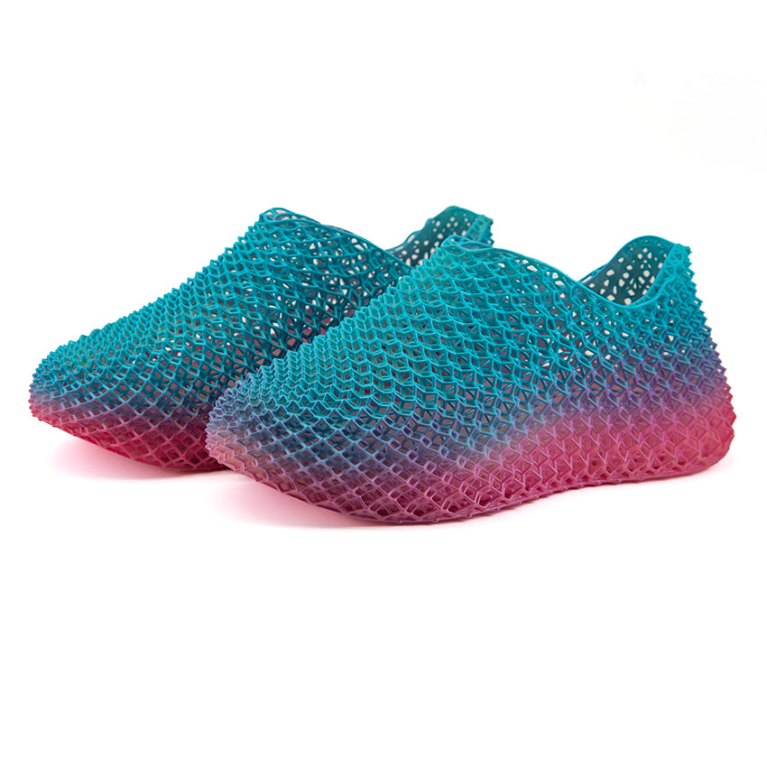 Gradient 3D Printed Slip-On Sneakers - Breathable Lattice Design